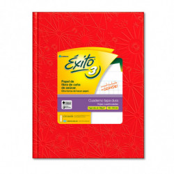 Cuaderno Éxito E3 Universo, tapa dura forrada roja, 19 x 24cm. 48 hojas cuadriculado grande