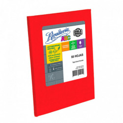 Cuaderno Araña Rivadavia ABC, tapa de cartón forrada roja, 19 x 23cm. 48 hojas cuadriculado grande