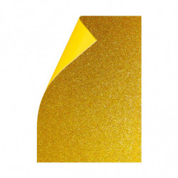 Goma Eva Glitter oro, 40 x 60cm. pack de 10 unidades