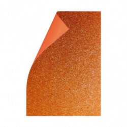 Goma Eva Glitter naranja, 40 x 60cm. pack de 10 unidades