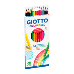 Lápices de colores Giotto Colors 3.0 largas hexagonales, de 12 colores