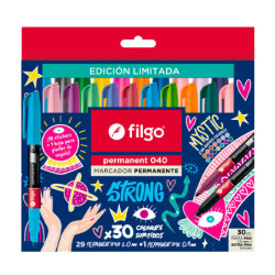 Marcadores permanentes Filgo Permanent Marker 040 Mistic, 30 colores