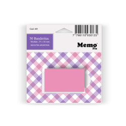 Banderitas MemoFix rosa, blister de 50 unidades