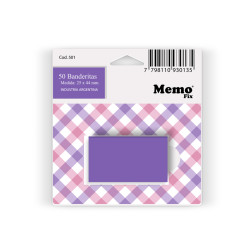 Banderitas MemoFix violeta, blister de 50 unidades