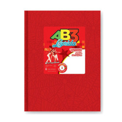 Cuaderno Araña Laprida AB3 tapa de cartón rojo, 19 x 23cm. 50 hojas cuadriculadas