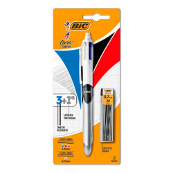 Bolígrafo de 4 colores en 1 Bic 4 Color, 3 colores + 1 Portaminas