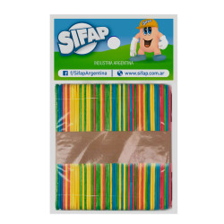 Palito de helado para manualidades Sifap colores, pack de 50 unidades