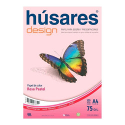 Resma Húsares Design A4 rosa, 75g.