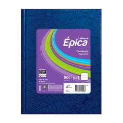 Cuaderno araña Épica N°1, tapa dura azul, 19 x 21cm. 48 hojas rayadas