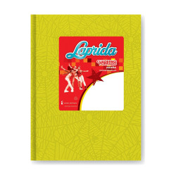 Cuaderno Araña Laprida tapa dura amarillo, 16 x 21cm. 50 hojas rayadas