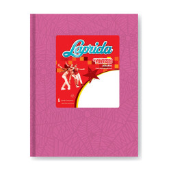Cuaderno Araña Laprida tapa dura rosa, 16 x 21cm. 50 hojas rayadas