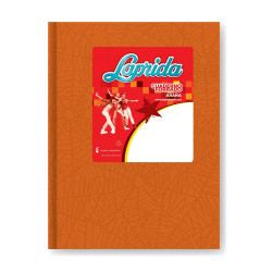 Cuaderno Araña Laprida tapa dura naranja, 16 x 21cm. 50 hojas rayadas