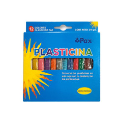 Plastilina Pax colores surtidos, caja de 12 barras