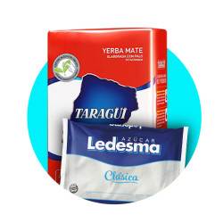 Yerba Taragüí, pack de 500g + Azúcar Ledesma, pack de 1kg