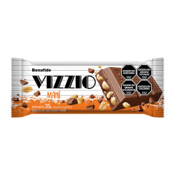 Tableta de chocolate con maní Vizzio Bonafide, caja de 20 unidades de 35g.