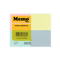 Notas Autoadhesivas MemoFix Pastel, 37 x 46cm. pack de 4 blocks de 100 hojas