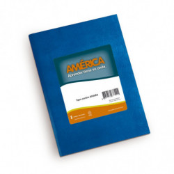 Cuaderno Araña América tapa dura azul, 16 x 21cm. 42 hojas rayadas